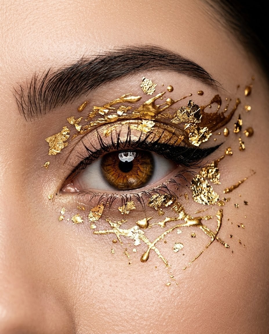 Artistic Metallic Gold strokes